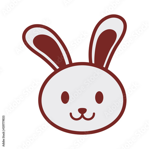 cute bunny face image vector illustration eps 10