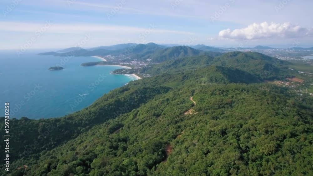Aerial Approach Shot Over Hills Towards Kata And Karon Beaches In Phuket Thailand
Aerial Approach Shot Over Hills Towards Kata And Karon Beaches In Phuket Thailand