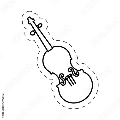 fiddle instrument music cut line vector illustraiton eps 10