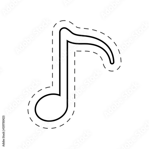 music note melody cut line vector illustraiton eps 10