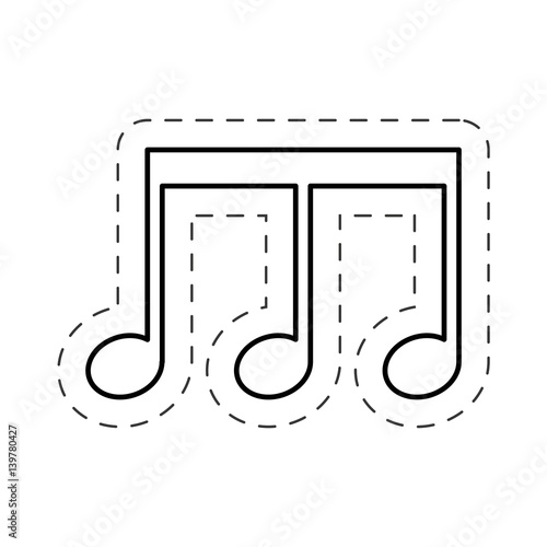 music note sing cut line vector illustraiton eps 10