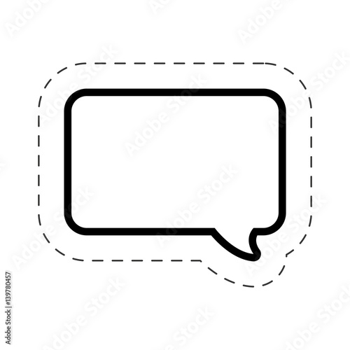 bubble speech square cut line vector illustraiton eps 10