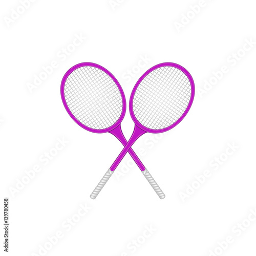 Crossed tennis rackets in retro design 
