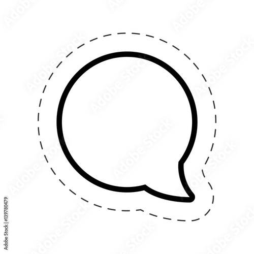 bubble speech round cut line vector illustraiton eps 10