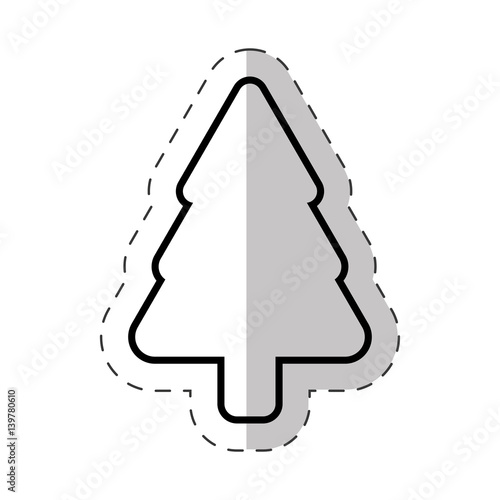 christmas tree ornament cut line vector illustraiton eps 10