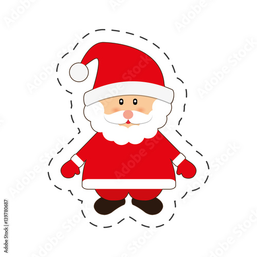 santa claus merry christmas cut line vector illustraiton eps 10