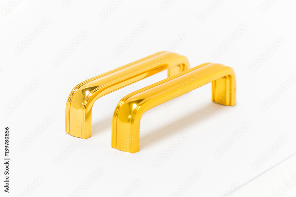 Fototapeta premium Furniture Handles gold on white background