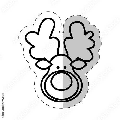 face reindeer christmas cut line vector illustraiton eps 10
