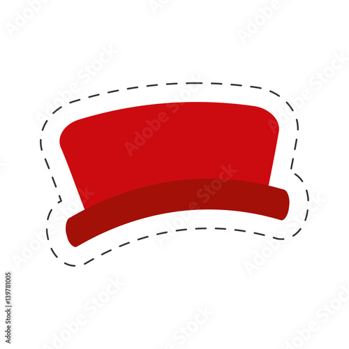 red hat snowman cut line vector illustraiton eps 10