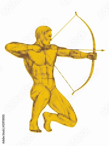 archer illustration, vector drawing
