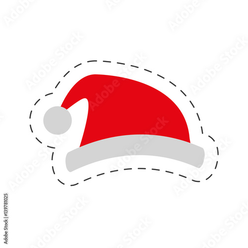 red hat santa claus cut line vector illustraiton eps 10