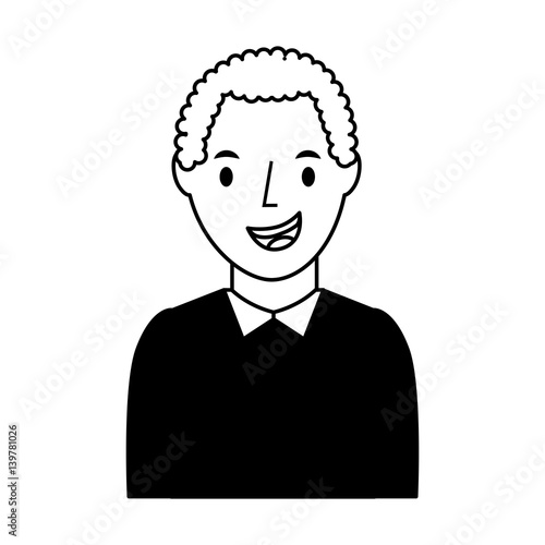 young man avatar character vector illustration design