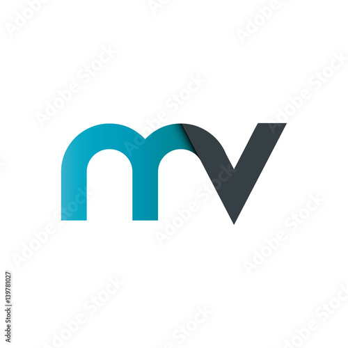 Initial Letter MV Rounded Lowercase Logo
