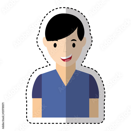 young man avatar character vector illustration design
