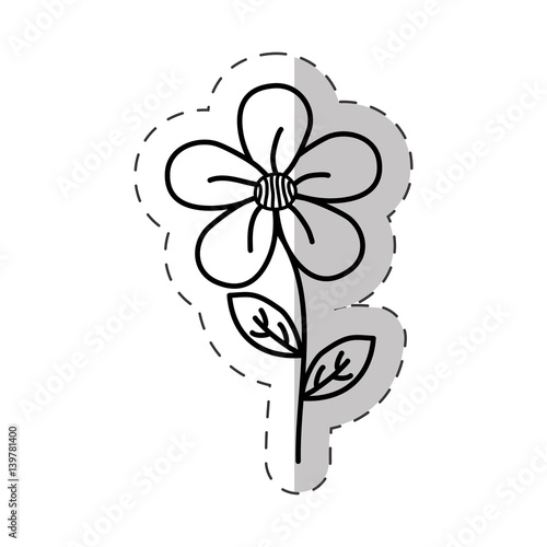 jasmine flower decoration cut line vector illustraiton eps 10