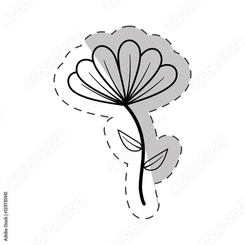 cute flower bloom cut line vector illustraiton eps 10