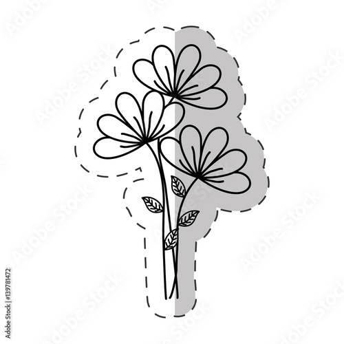 bouquet flower ornament cut line vector illustraiton eps 10