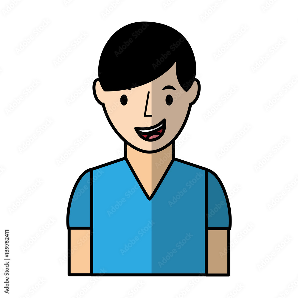 young man avatar character vector illustration design