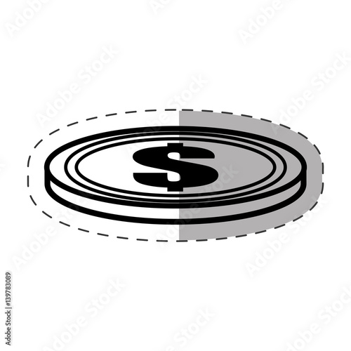 coin money dollar cut line vector illustration eps 10