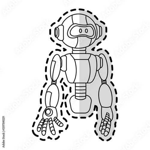 robot technology icon image vector illustration design 