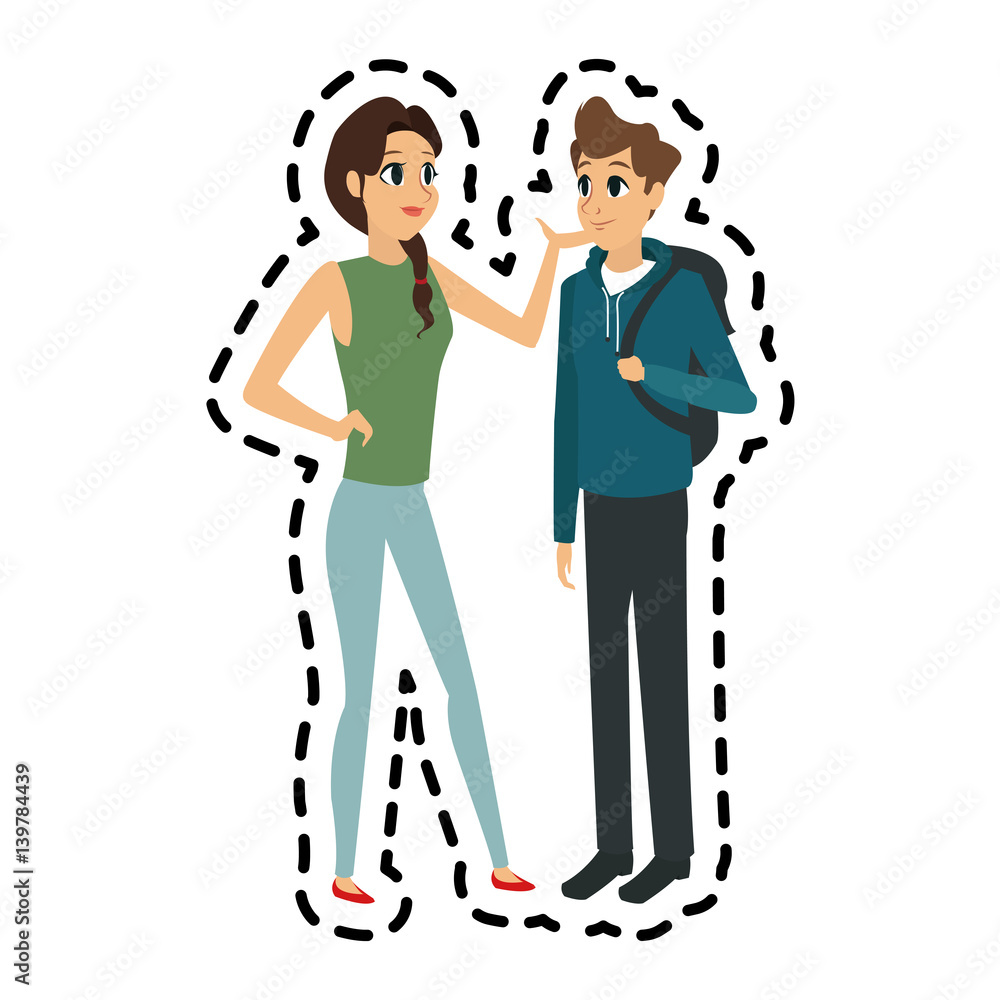 young adults having a conversation icon image vector illustration design young adults having a conversation icon image vector illustration design