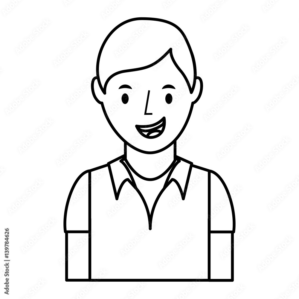 young man avatar character vector illustration design