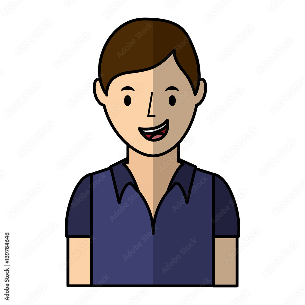 young man avatar character vector illustration design