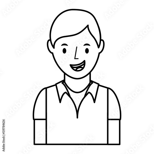 young man avatar character vector illustration design