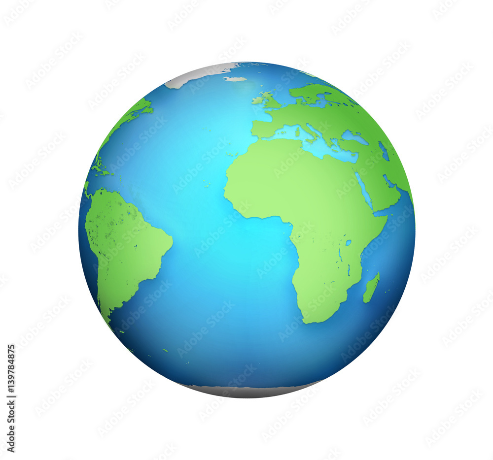 green blue planet earth 3d render. Elements of this image furnished by NASA.