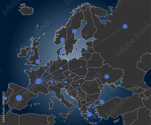France-centered Europe Map