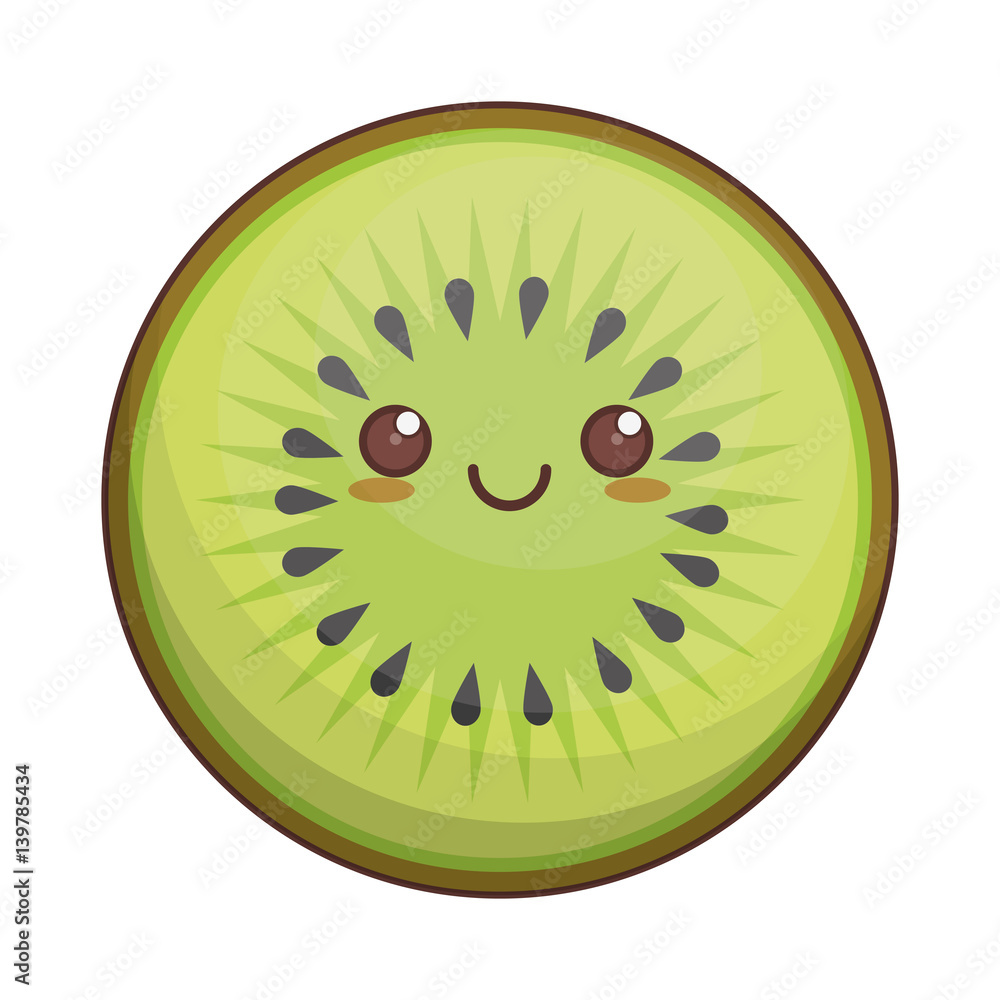 kawaii kiwi fruit icon vector illustration eps 10 kawaii kiwi fruit icon vector illustration eps 10