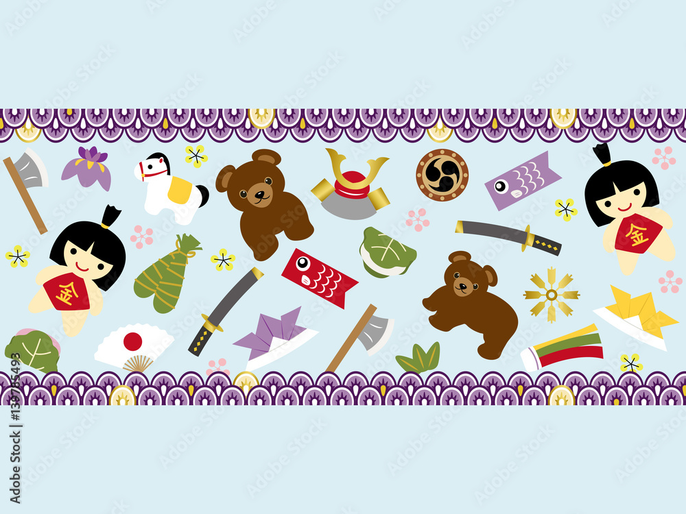 Obraz premium こどもの日 アイコンのカード