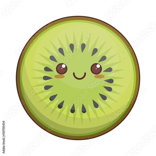 kawaii kiwi fruit icon vector illustration eps 10