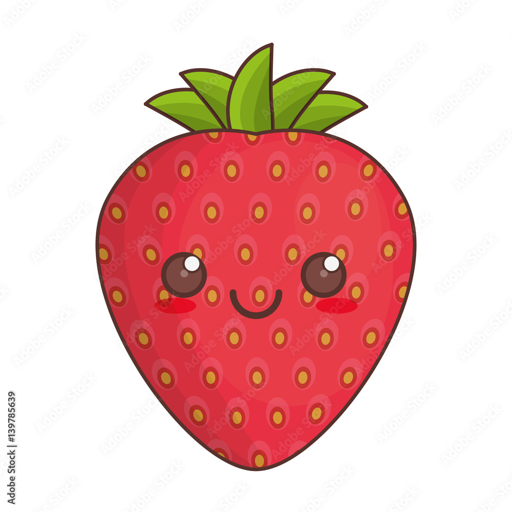 kawaii strawberry fruit icon vector illustration eps 10 kawaii strawberry fruit icon vector illustration eps 10