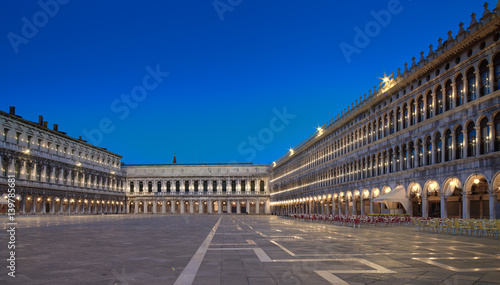 St. Mark's square in Venice at night