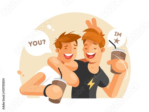 Two friends having fun