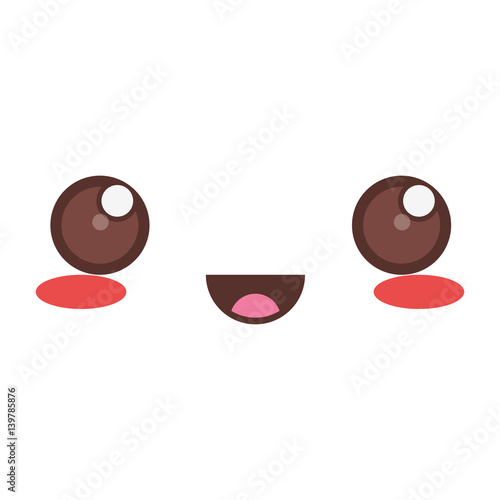 kawaii happy expression icon vector illustration eps 10