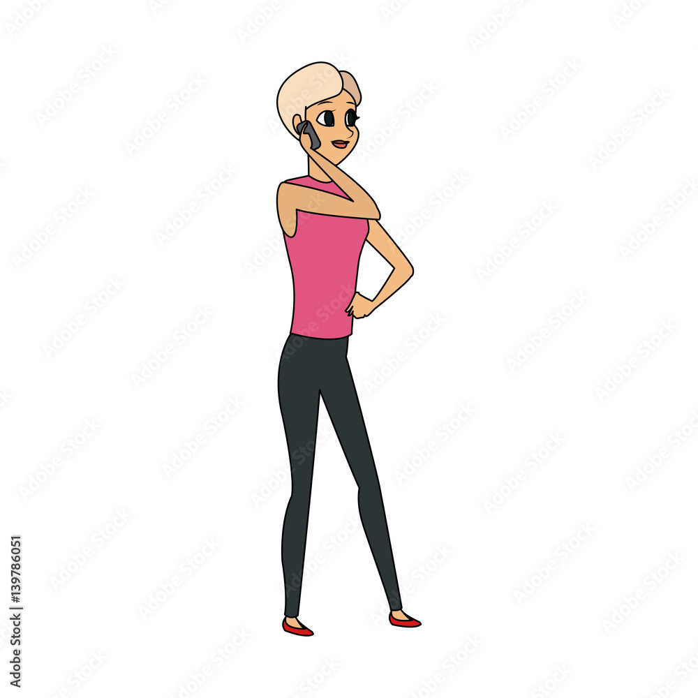 pretty young woman talking on the phone icon image vector illustration design pretty young woman talking on the phone icon image vector illustration design