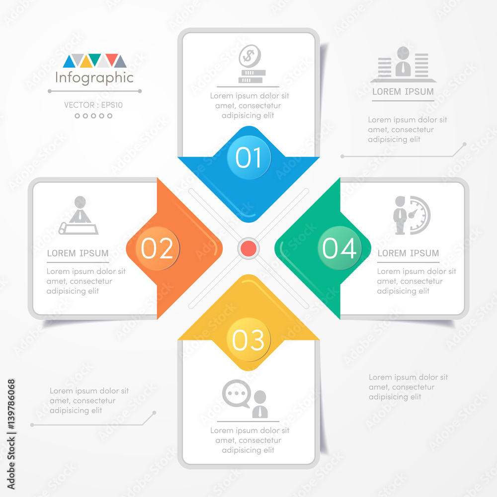 Infographics design template with icons, process diagram, vector eps10 illustration