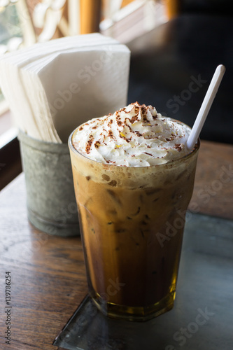 Iced Coffee With Whipped Cream On Top