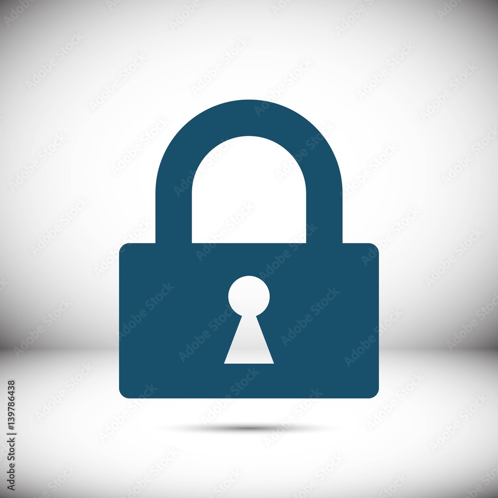 lock icon stock vector illustration flat design lock icon stock vector illustration flat design