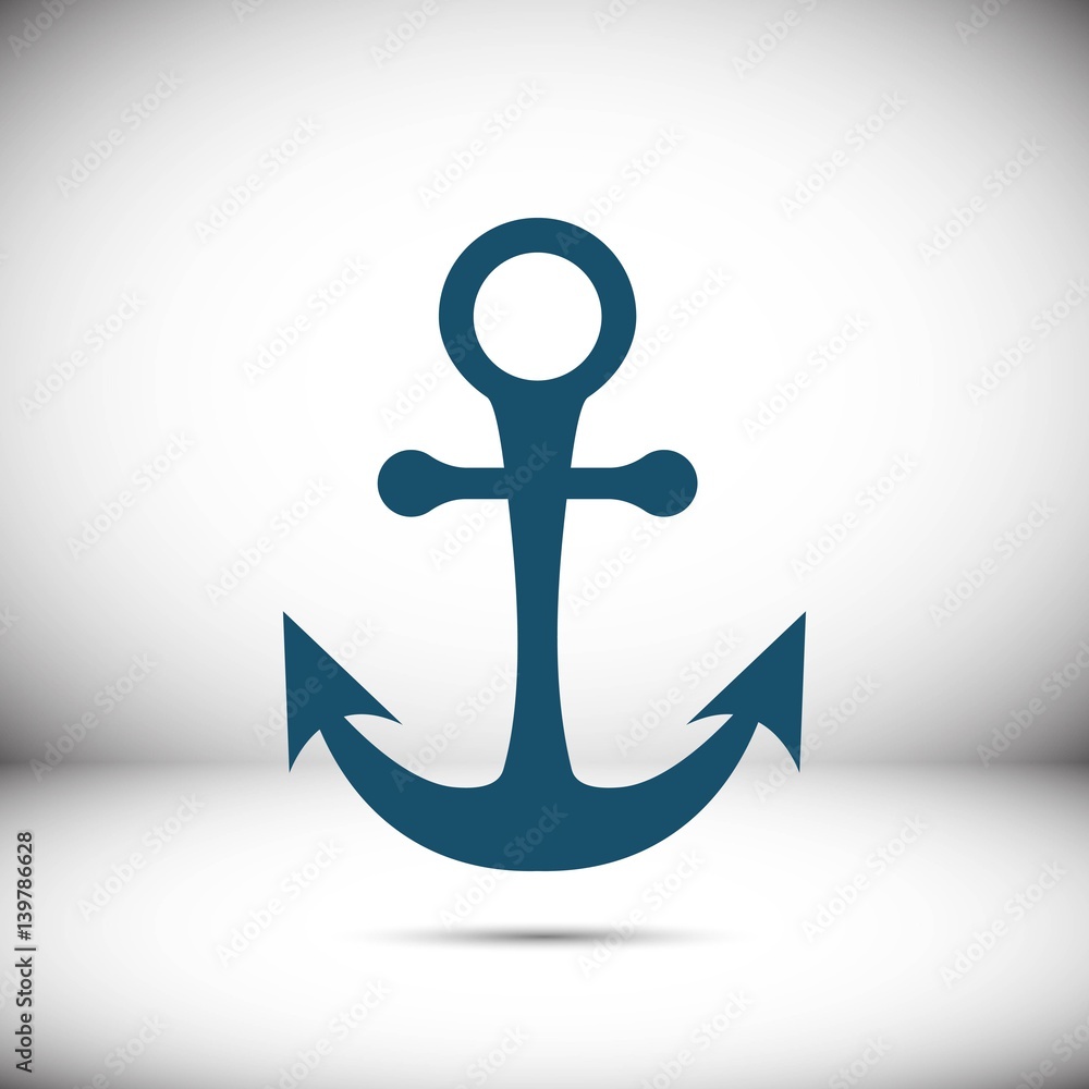 anchor icon stock vector illustration flat design anchor icon stock vector illustration flat design