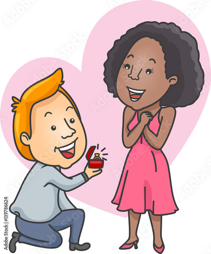 Couple Propose Interracial
