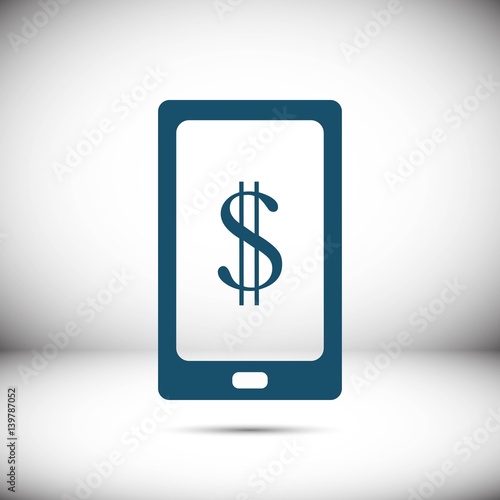 Smart phone with money dollars stock vector illustration flat design