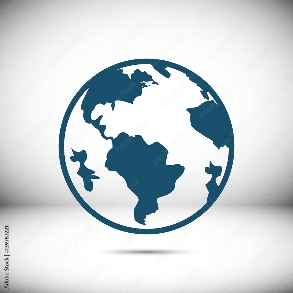 Naklejka premium Earth icon stock vector illustration flat design