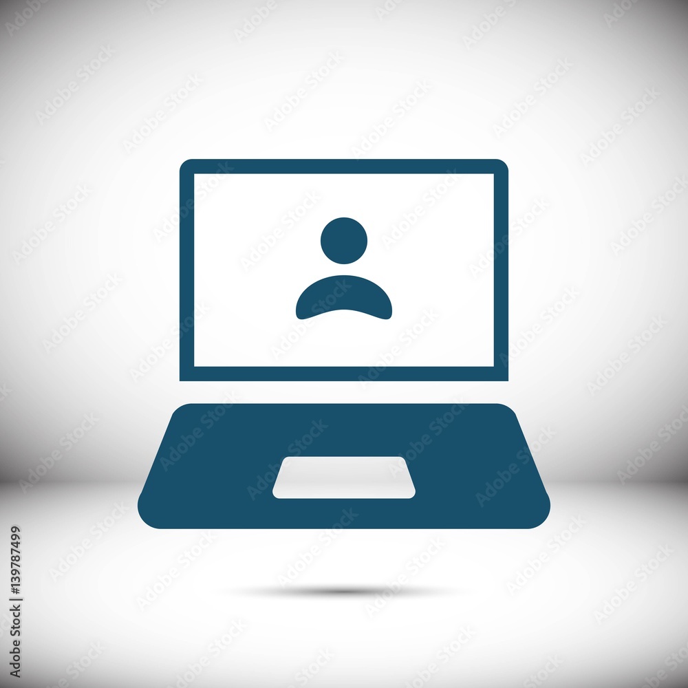 laptop with user icon in the middle vector illustration flat design laptop with user icon in the middle vector illustration flat design