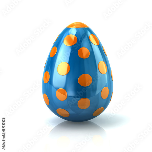 3d illustration of blue easter egg isolated on white background