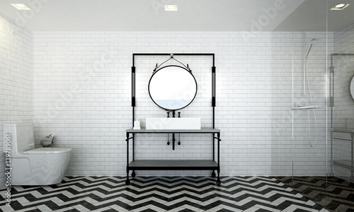 The interior design of modern loft bathroom