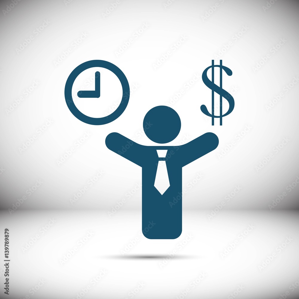 money time icon stock vector illustration flat design money time icon stock vector illustration flat design