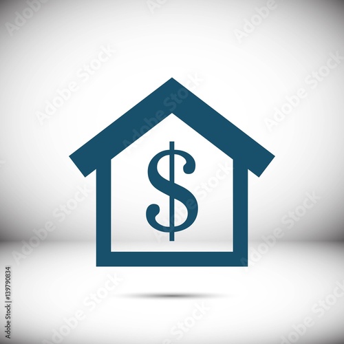 money home dollar icon stock vector illustration flat design